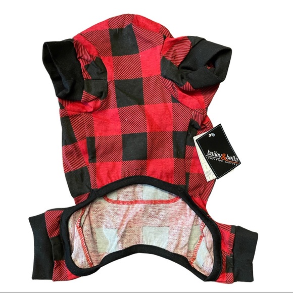 Bailey & Bella Dog Short Ted Black Plaid Moose Motif Size Medium - Picture 2 of 5